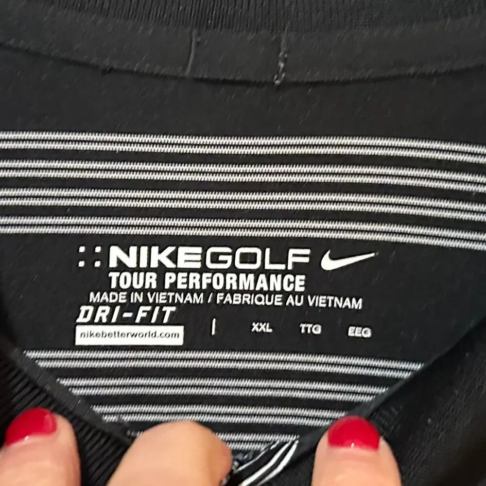 Nike Golf Tour Performance Polo Shirt Size XXL Dri-Fit Short Sleeves Black